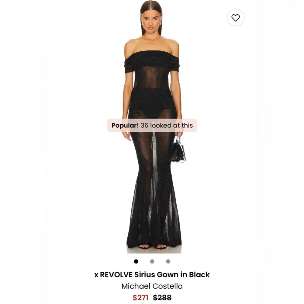 MICHAEL COSTELLO X REVOLVE - Sirius Gown Black - SIZE SM & MED - NWT - Picture 3 of 9
